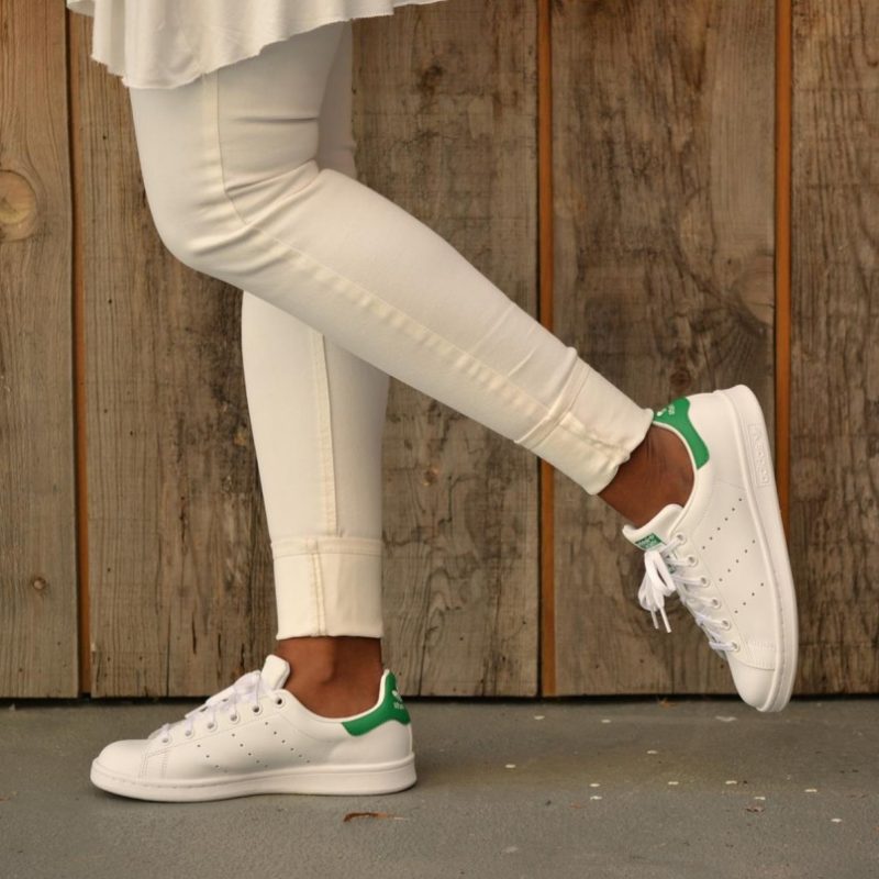 Adidas Originals STAN SMITH J Logo Verde - AmorShoes