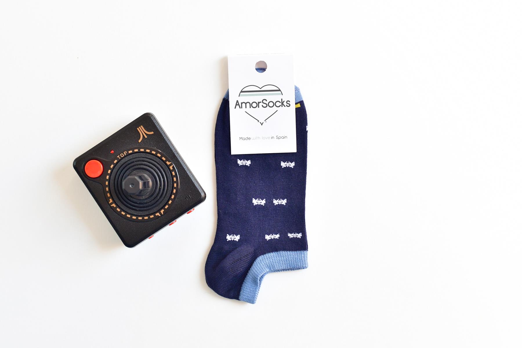 AmorSocks-calcetines-socks-tobillero-invisible-marcianitos-arcade-azul-marino-blanco-verde