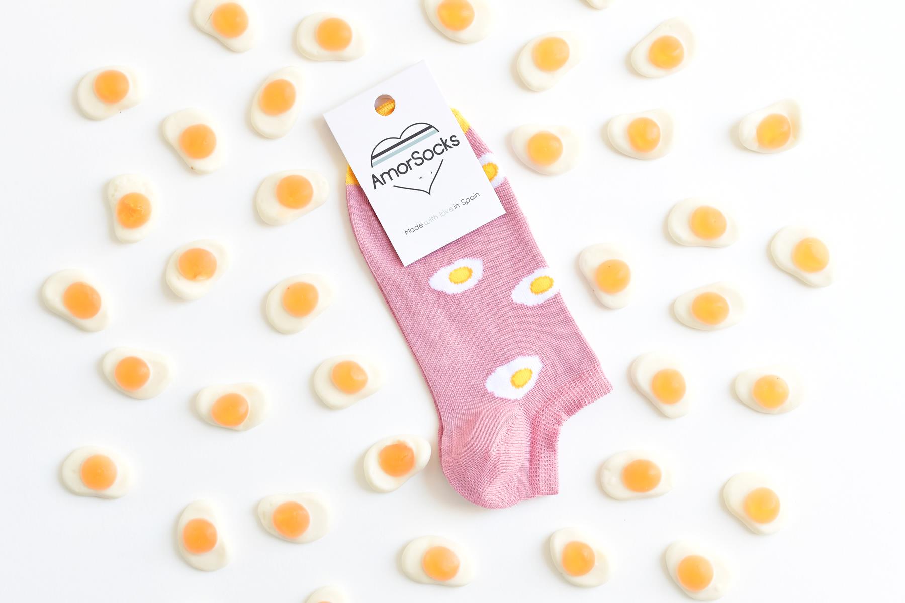 amorsocks-calcetines-socks-tobillero-invisible-rosa-pink-huevos-fritos-eggs-puntera-amarilla